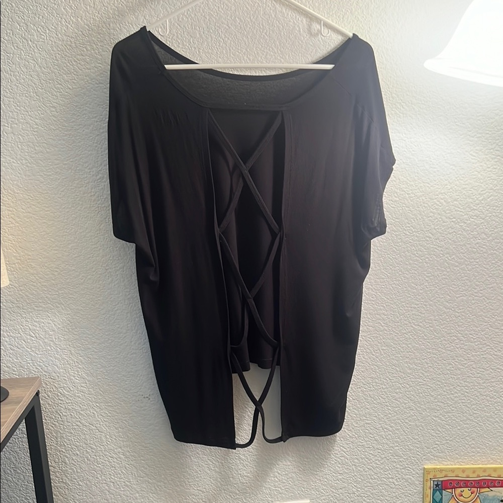 Beyond Yoga Black Open-Back Top